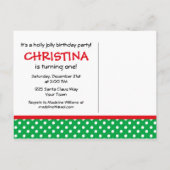 ジンガーブレッドガール1st誕生日招待状 インビテーションポストカード (裏面)