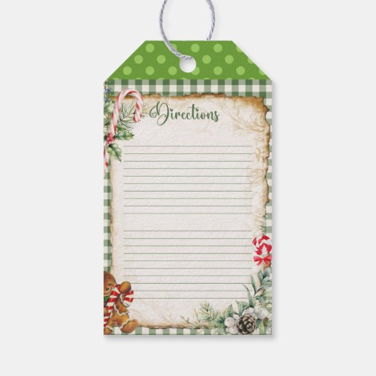 ジンガーブレッドキッチンレシピギフトラベル ギフトタグ (裏面)