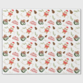 ジンガーブレッドキャンディメリークリスマスホリデー ラッピングペーパー (フラット)