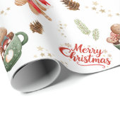 ジンガーブレッドキャンディメリークリスマスホリデー ラッピングペーパー (ロールコーナー)