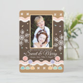 ジンガーブレッドキャンディランドホリデーフォトカード シーズンカード (スタンド正面)