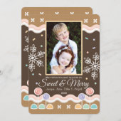 ジンガーブレッドキャンディランドホリデーフォトカード シーズンカード (正面/裏面)