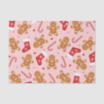 ジンガーブレッドキャンディーケインストッキングピンクのクリスマス