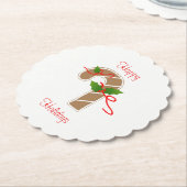 ジンガーブレッドキャンディーケーンコースター ペーパーコースター (アングル)