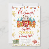 ジンガーブレッドクッキーのクリスマス誕生日招待状 招待状 (正面)