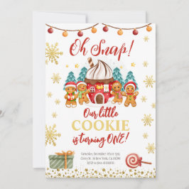ジンガーブレッドクッキーのクリスマス誕生日招待状 招待状