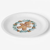 ジンガーブレッドクッキーのリース ペーパープレート (アングル)