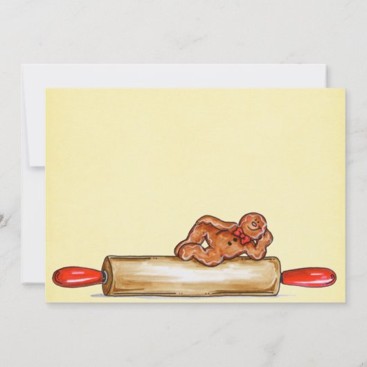 ジンガーブレッドクッキーエクスチェンジホリデー招待状 招待状 (裏面)