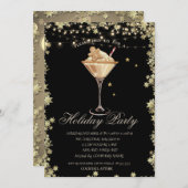 ジンガーブレッドクッキーカクテルスターズホリデー 招待状 (正面/裏面)