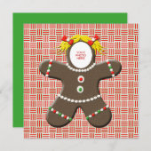 ジンガーブレッドクッキーガールハッピーホリデー シーズンカード (正面/裏面)