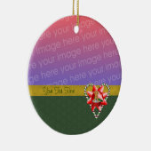 ジンガーブレッドクッキーキャンディーケーンホリデーフォトオルナム セラミックオーナメント (右)