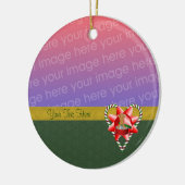 ジンガーブレッドクッキーキャンディーケーンホリデーフォトオルナム セラミックオーナメント (左)