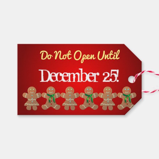 ジンガーブレッドクッキーズホリデーパーティー ギフトタグ (正面(横))