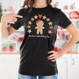 ジンガーブレッドクッキーベーキングクルーかわいいガールホリデイ Tシャツ