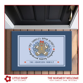 ジンガーブレッドクッキーベーキング会社ファミリー名 ドアマット