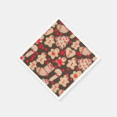 ジンガーブレッドクッキーホリデークッキー交換パーティー スタンダードカクテルナプキン (角)