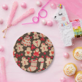 ジンガーブレッドクッキーホリデークッキー交換パーティー ペーパープレート (パーティー)