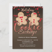 ジンガーブレッドクッキーホリデークッキー交換パーティー 招待状 (正面)