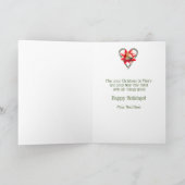 ジンガーブレッドクッキーマンキャンディーケーンハートクリスマス シーズンカード (内部)