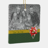 ジンガーブレッドクッキーマンキャンディーケーンホリデーフォト セラミックオーナメント (右)