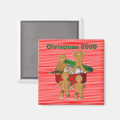 ジンガーブレッドクッキーメンクリスマスおもしろい休暇 マグネット (正面/裏面)