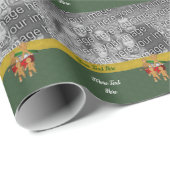 ジンガーブレッドクッキーメンズホリデー写真テンプレート ラッピングペーパー (ロールコーナー)