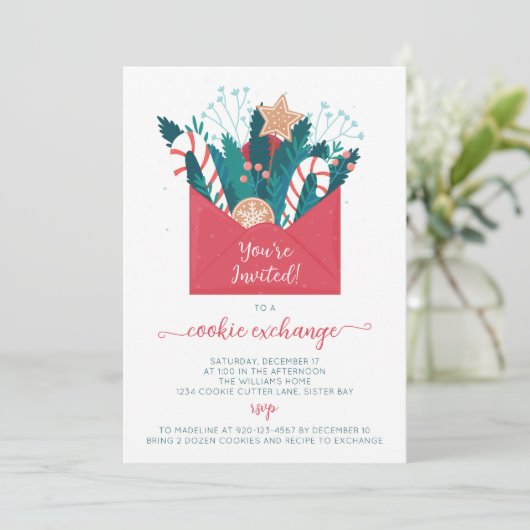 ジンガーブレッドクッキー交換パーティの招待状 招待状 (スタンド正面)