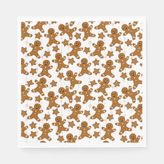ジンガーブレッドクリスマス紙ナプキンス スタンダードランチョンナプキン (正面)