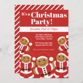 ジンガーブレッドサンタクリスマスパーティー 招待状 (正面/裏面)