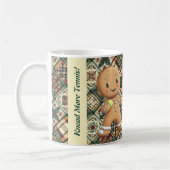 ジンガーブレッドテニスグランドスラム🎾🎄カスタム文字 コーヒーマグカップ (左)