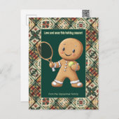 ジンガーブレッドテニスグランドスラム🎾🎄カスタム文字 シーズンポストカード (正面/裏面)