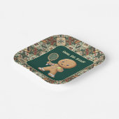 ジンガーブレッドテニスグランドスラム🎾🎄カスタム文字 ペーパープレート (傾斜あり)