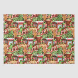 ジンガーブレッドトレインホリデーティッシュペーパー 薄葉紙