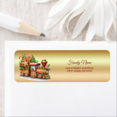 ジンガーブレッドトレインホリデー差出人住所ラベル ラベル (インサイチュ)