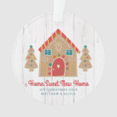 ジンガーブレッドニュー素朴ホームウッドホリデーカスタム オーナメント (正面)