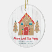 ジンガーブレッドニュー素朴ホームウッドホリデーカスタム セラミックオーナメント (左)