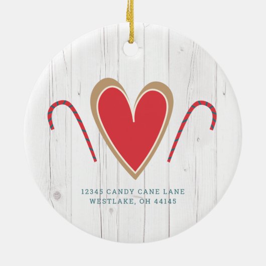 ジンガーブレッドニュー素朴ホームウッドホリデーカスタム セラミックオーナメント (裏面)