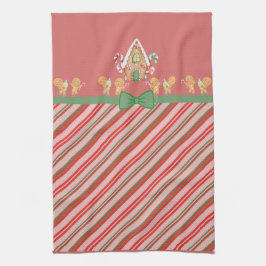 ジンガーブレッドハウスとジンジャーブレッドマン キッチンタオル
