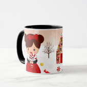 ジンガーブレッドハウスと小さな女の子MUG マグカップ (正面左)