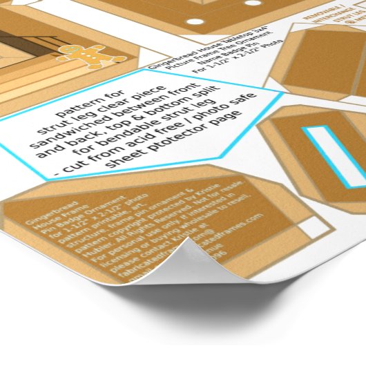 ジンガーブレッドハウスウイニーズホームフォトオーナメント ポスター (角)