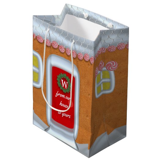 ジンガーブレッドハウスカスタムクリスマス ミディアムペーパーバッグ (正面アングル)
