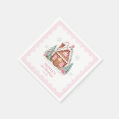 ジンガーブレッドハウスガールバースデーパーティー スタンダードカクテルナプキン (角)