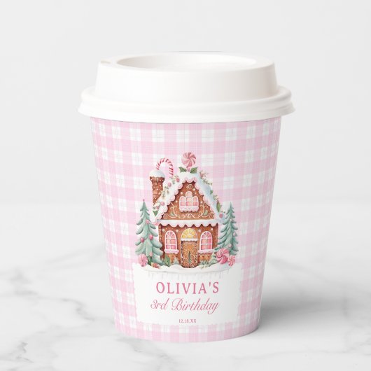 ジンガーブレッドハウスガールバースデーパーティー 紙コップ (裏面)