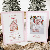 ジンガーブレッドハウスガール1st誕生日パーティー写真 招待状