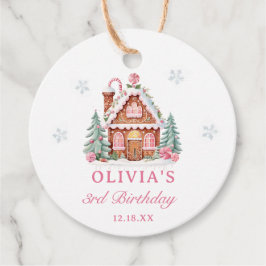 ジンガーブレッドハウスガール1st誕生日パーティー フェイバータグ