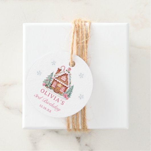 ジンガーブレッドハウスガール1st誕生日パーティー フェイバータグ (インサイチュ)