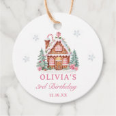 ジンガーブレッドハウスガール1st誕生日パーティー フェイバータグ (正面)