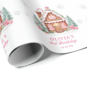 ジンガーブレッドハウスガール1st誕生日パーティー ラッピングペーパー (ロールコーナー)