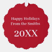 ジンガーブレッドハウスキャンディ醜いクリスマスセーター オーナメントカード (裏面)