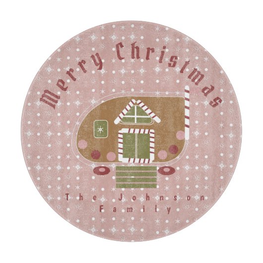 ジンガーブレッドハウスキャンパーファミリー名 カッティングボード (正面)